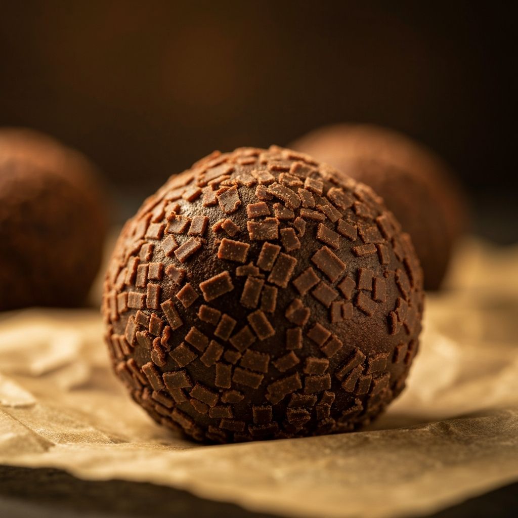 Brigadeiro gourmet de 72g em papel manteiga