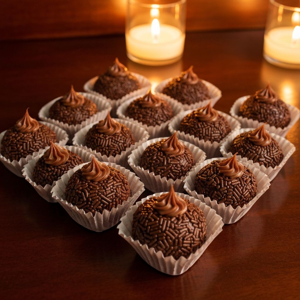 Brigadeiros tradicionais em forminha de papel