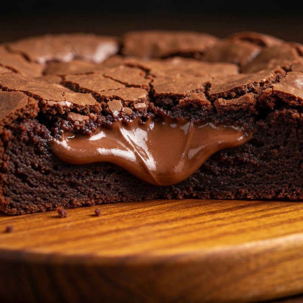 Brownie artesanal com recheio cremoso ao partir